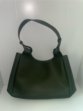Neiman Marcus Olive green and suede lined Shoulder Bag